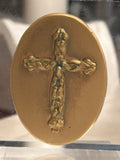 Gold Cross Intaglio Acrylic Block – 4x4 Inspirational Display