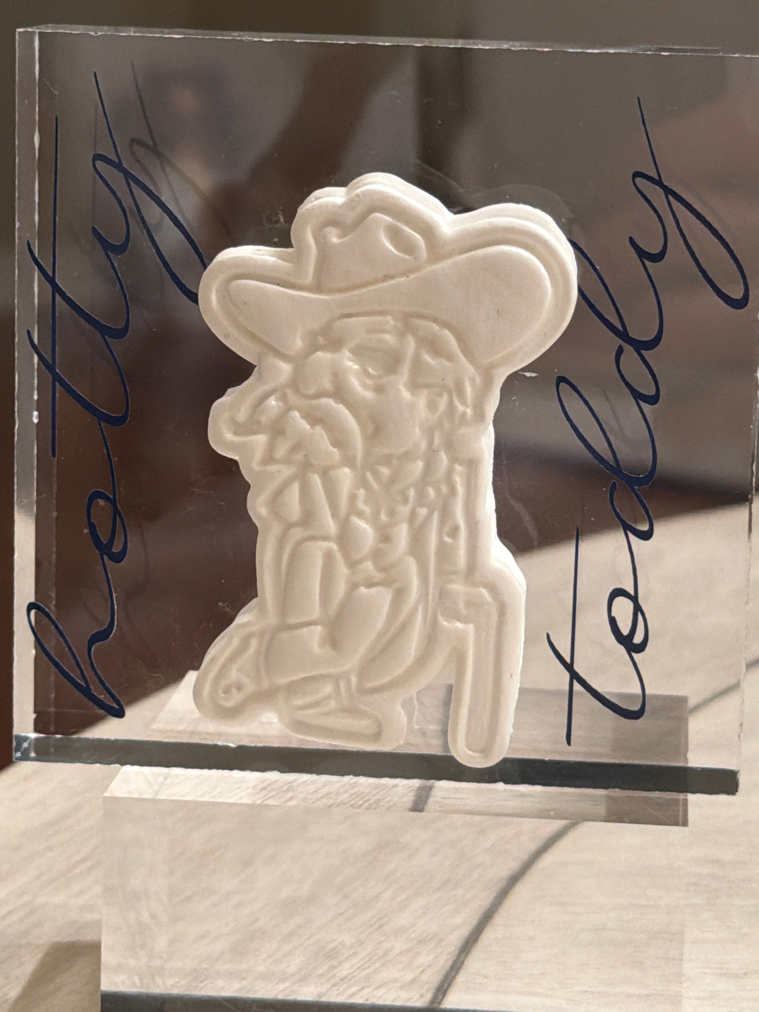 Col Reb Intaglio Acrylic Block – “Hotty Toddy” 4x4 Collectible Display