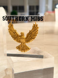 Gold Eagle Intaglio Acrylic Block – Southern Miss Collectible 3x3 Display