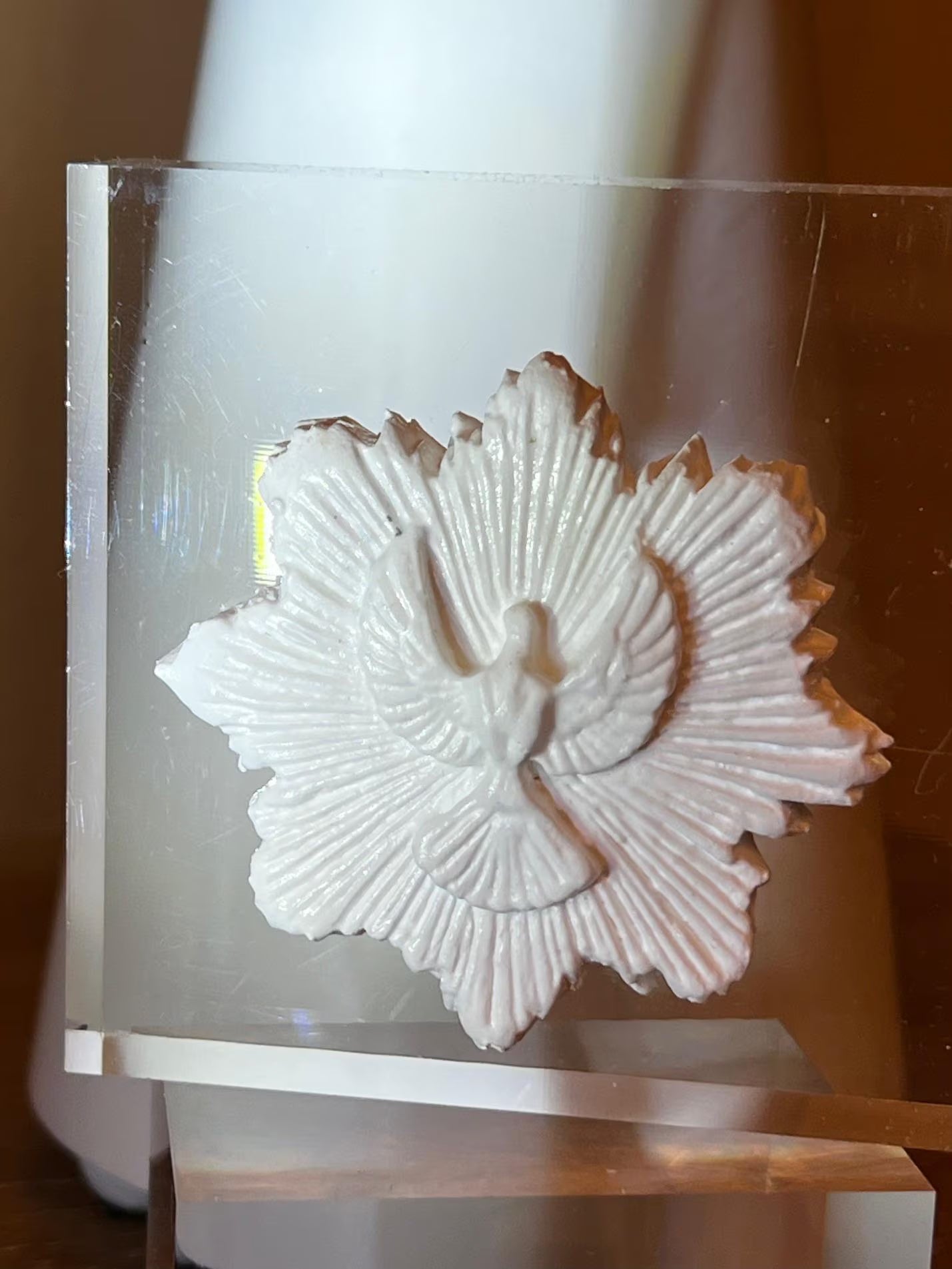 Holy Spirit Acrylic Block Art – Christian Dove Decor, Modern Faith Gift, Spiritual Desk Accent