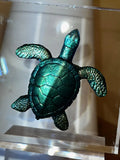 Sea Turtle Acrylic Block Art – Coastal Ocean Decor, Marine Life Sculpture, Beach Lover Gift