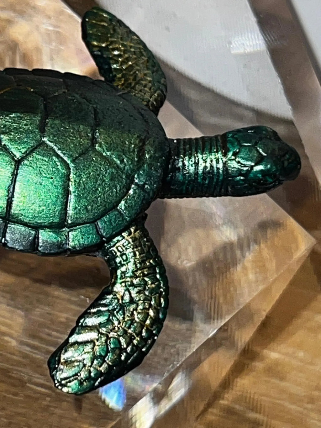 Sea Turtle Acrylic Block Art – Coastal Ocean Decor, Marine Life Sculpture, Beach Lover Gift